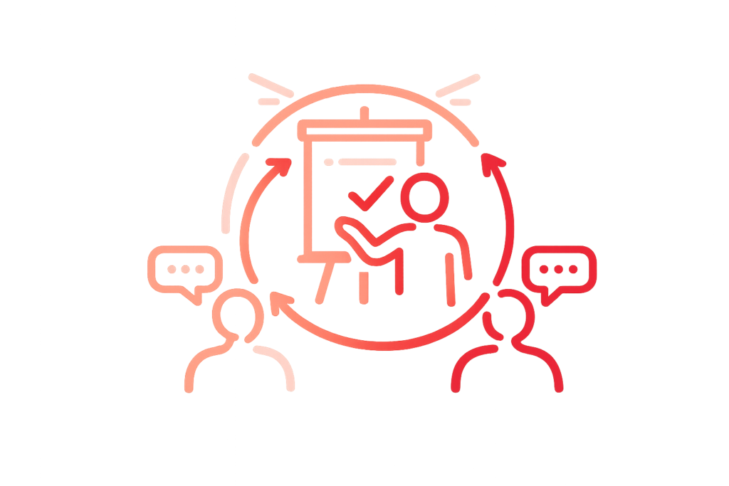 Team coaching and communication illustration