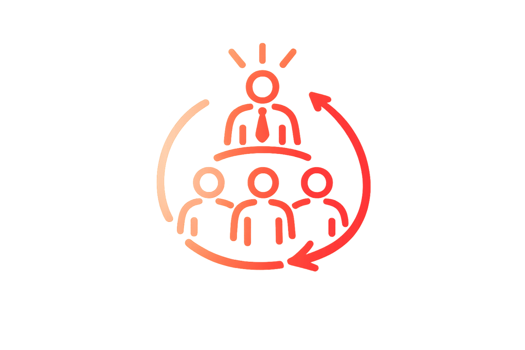 Team leadership and management icon